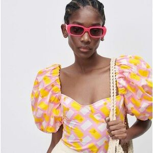 SOLD PRINTED POPLIN BODYSUIT